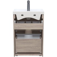 Тумба с раковиной Iddis Zodiac ZOD5ABFi95K, 50 см, напольная, 2 ящика, белый матовый/дерево