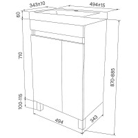 Тумба с раковиной Iddis Zodiac ZOD5ADFi95K, 50 см, напольная, белый матовый/дерево