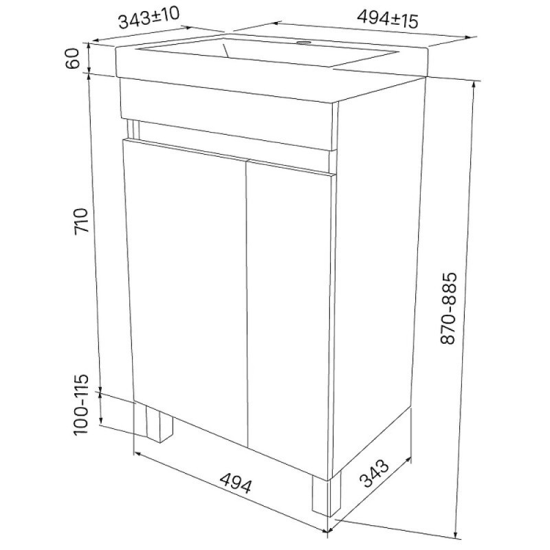 Тумба с раковиной Iddis Zodiac ZOD5ADFi95K, 50 см, напольная, белый матовый/дерево