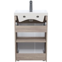 Тумба с раковиной Iddis Zodiac ZOD5ADFi95K, 50 см, напольная, белый матовый/дерево