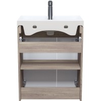 Тумба с раковиной Iddis Zodiac ZOD6ADFi95K, 60 см, напольная, белый матовый/дерево