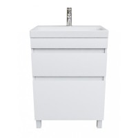 Тумба с раковиной Iddis Zodiac 60 см подвесная, 2 ящика, белый матовый, ZOD6CBFi95K