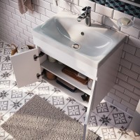 Тумба с раковиной Iddis Zodiac 60 см подвесная, 2 двери, белый матовый, ZOD6CD0i95K