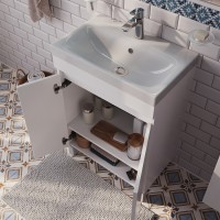 Тумба под раковину Iddis Zodiac 60 см подвесная, 2 двери, белый матовый, ZOD6CDFi95
