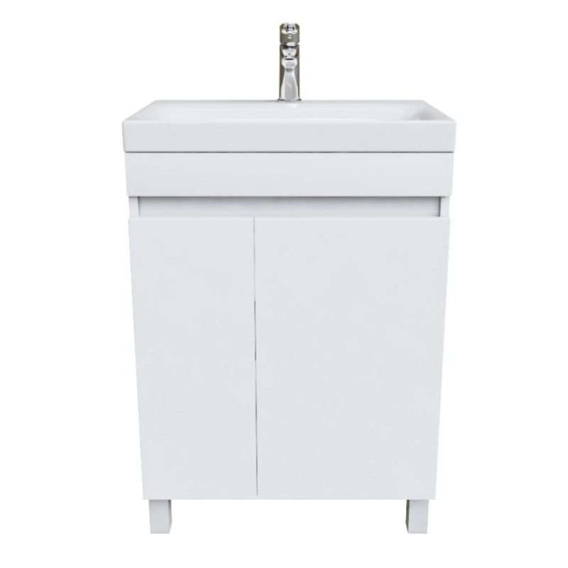 Тумба с раковиной Iddis Zodiac 60 см подвесная, 2 двери, белый матовый, ZOD6CDFi95K