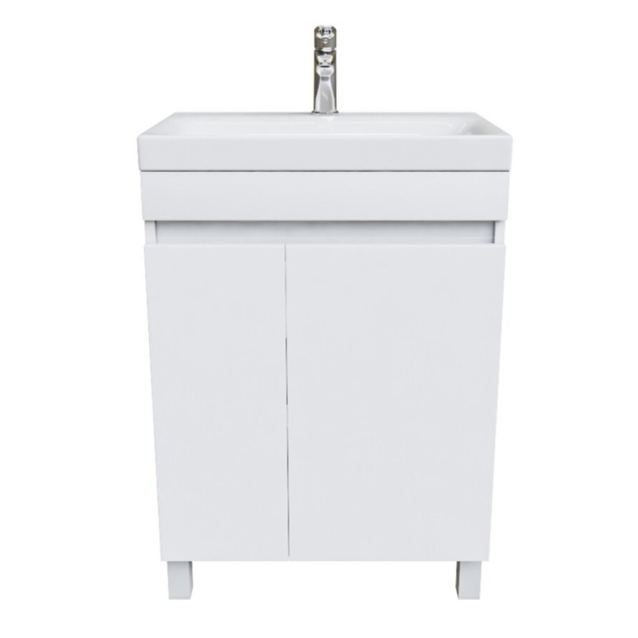 Тумба с раковиной Iddis Zodiac 60 см подвесная, 2 двери, белый матовый, ZOD6CDFi95K