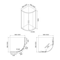 Душевое ограждение Iddis Zodiac ZOD6CR0i23 100 x 100 x 195 см стекло прозрачное, хром