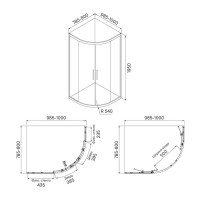 Душевое ограждение Iddis Zodiac ZOD6CR8i23 100 x 80 x 195 см стекло прозрачное, хром