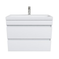 Тумба с раковиной Iddis Zodiac 80 см подвесная, 2 ящика, белый матовый, ZOD8CB0i95K