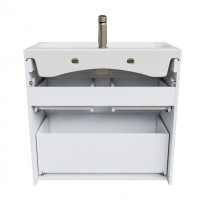 Тумба с раковиной Iddis Zodiac 80 см напольная, 2 ящика, белый матовый, ZOD8CBFi95K