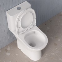 Напольный унитаз-компакт Iddis Zodiac X ZODRDSEi24, безободковый, крышка микролифт, белый