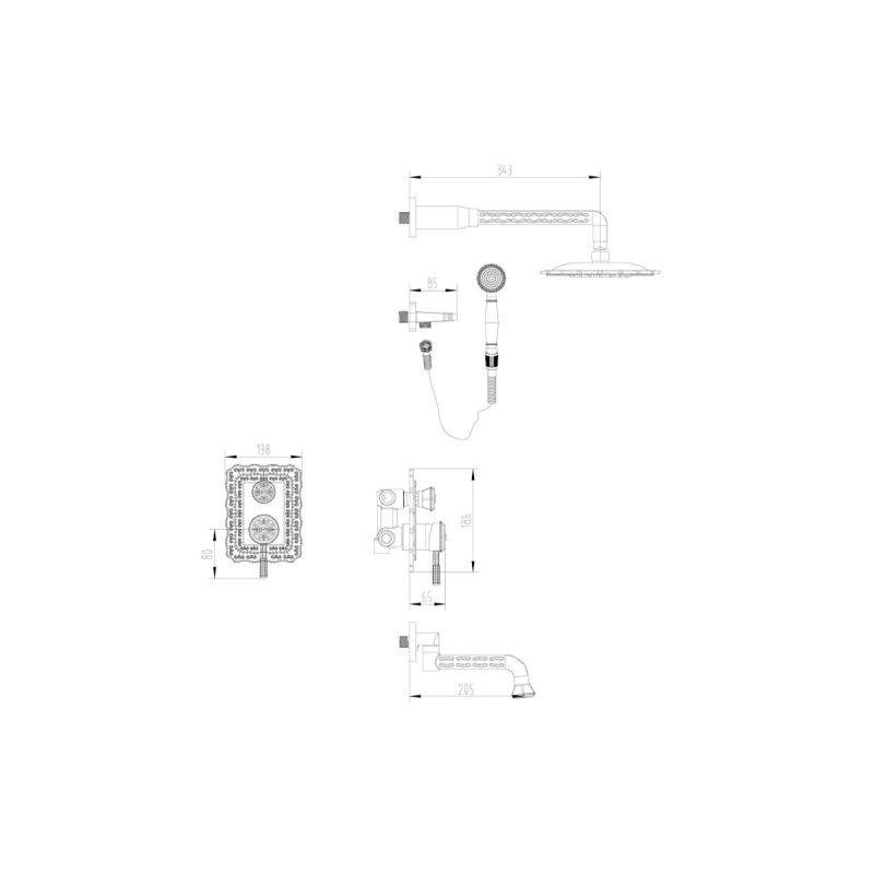 Душевая система ZorG Antic A104DS-SL Серебро