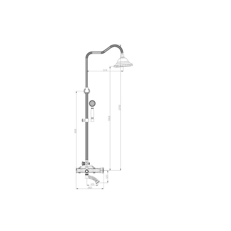 Душевая стойка ZorG Antic A 103DS-BR, бронза
