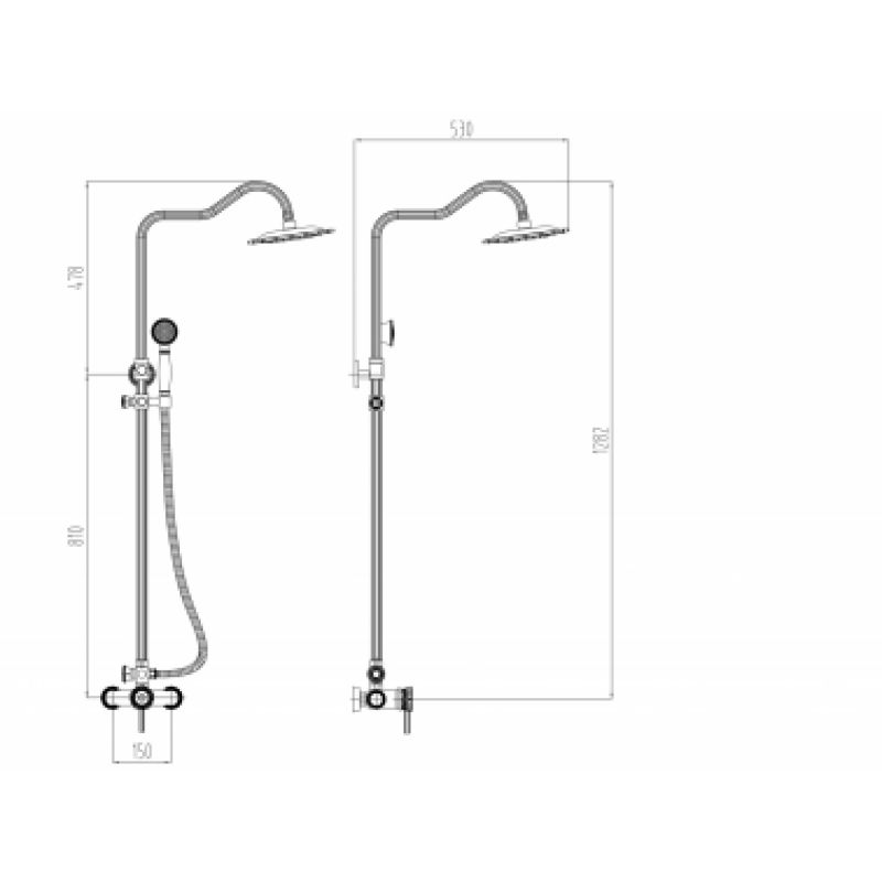 Душевая стойка ZorG Antic A 118 DS-BR, бронза
