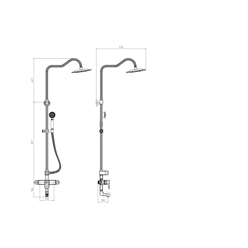 Душевая стойка ZorG Antic A 10150 BR, бронза