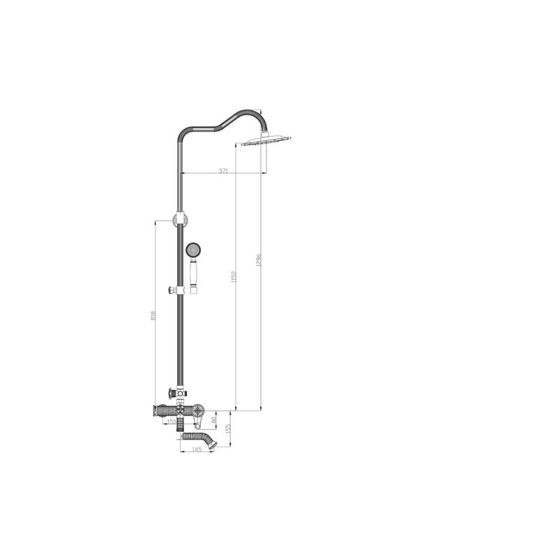 Душевая стойка ZorG Antic A 402DS-BR, бронза