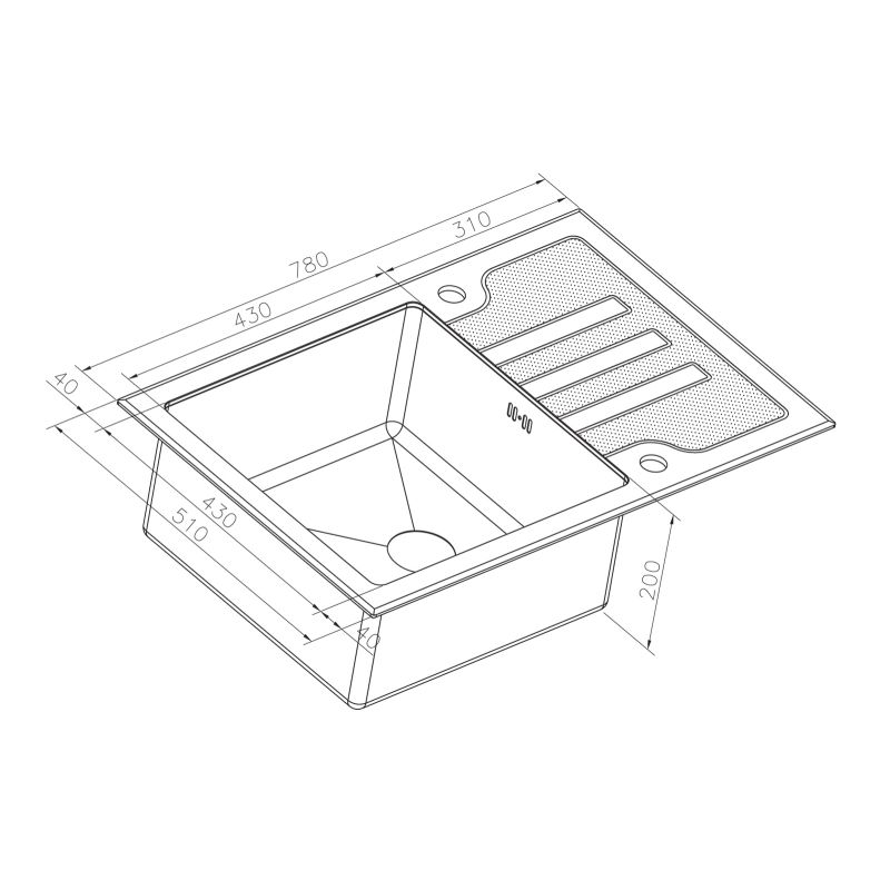 Кухонная мойка ZorG Glass GL-7851-WHITE-GRAFIT Белый / Графит