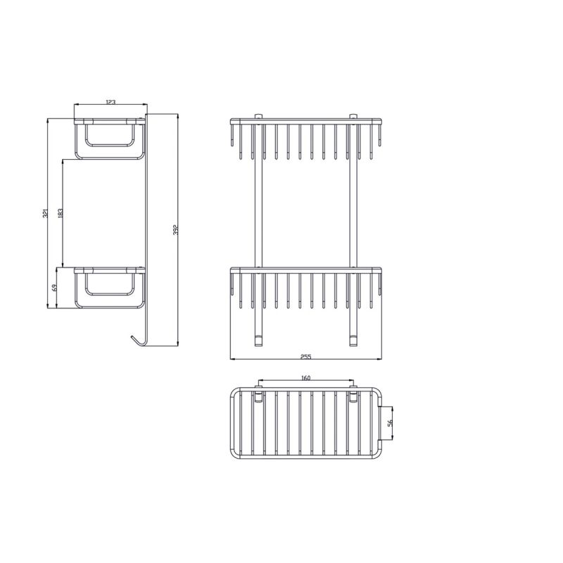 Полка корзина двойная ZorG BR AZR U-3 BR Бронза