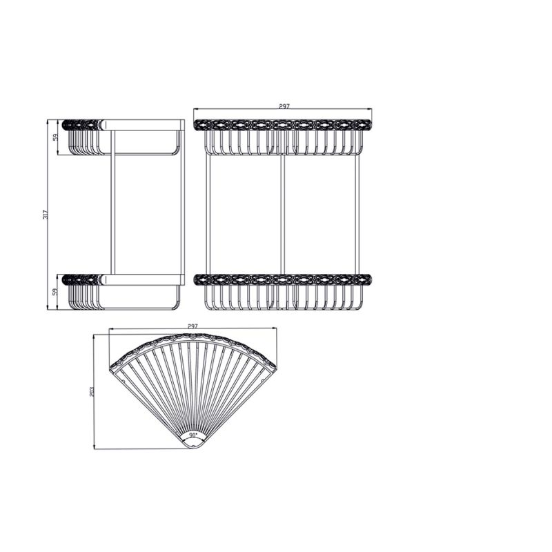 Угловая полка двойная ZorG SL AZR U-4 SL Серебро