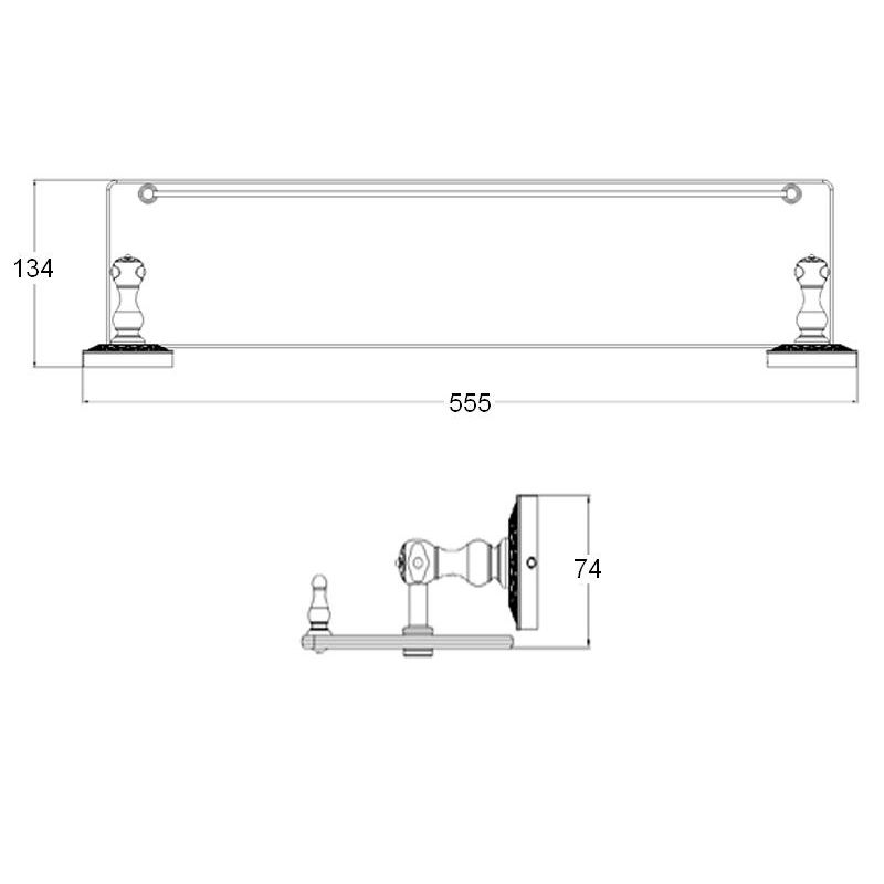 Стеклянная полка ZorG BR AZR 15 BR Бронза