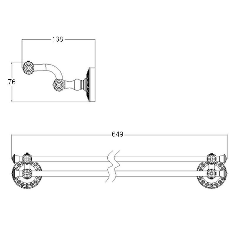 Полотенцедержатель двойной ZorG SL AZR 13 SL Серебро