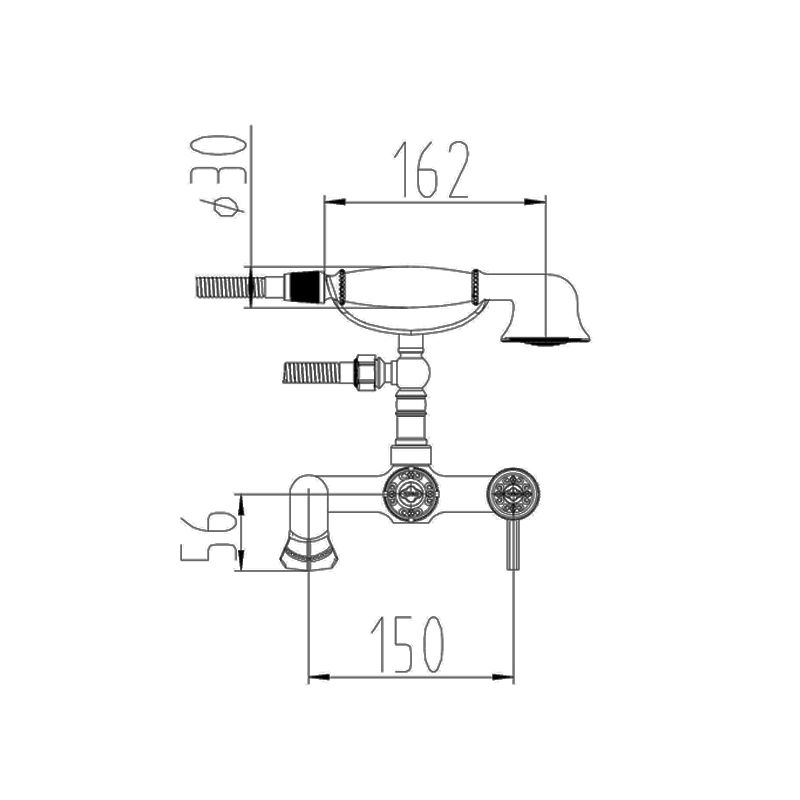 Смеситель для ванны ZorG Antic A 200W-SL Серебро