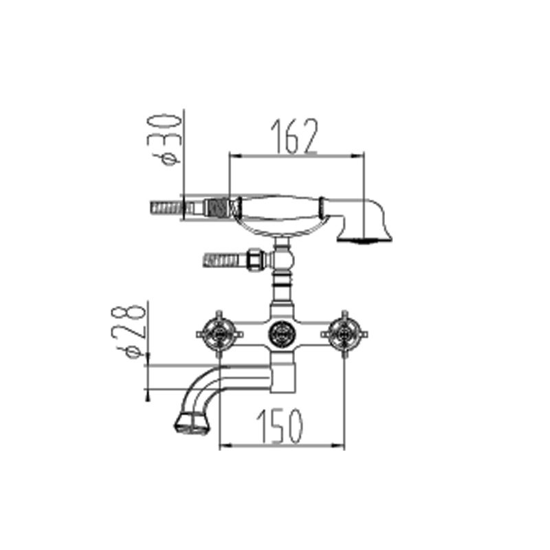 Смеситель для ванны ZorG Antic A 2001W-BR Бронза
