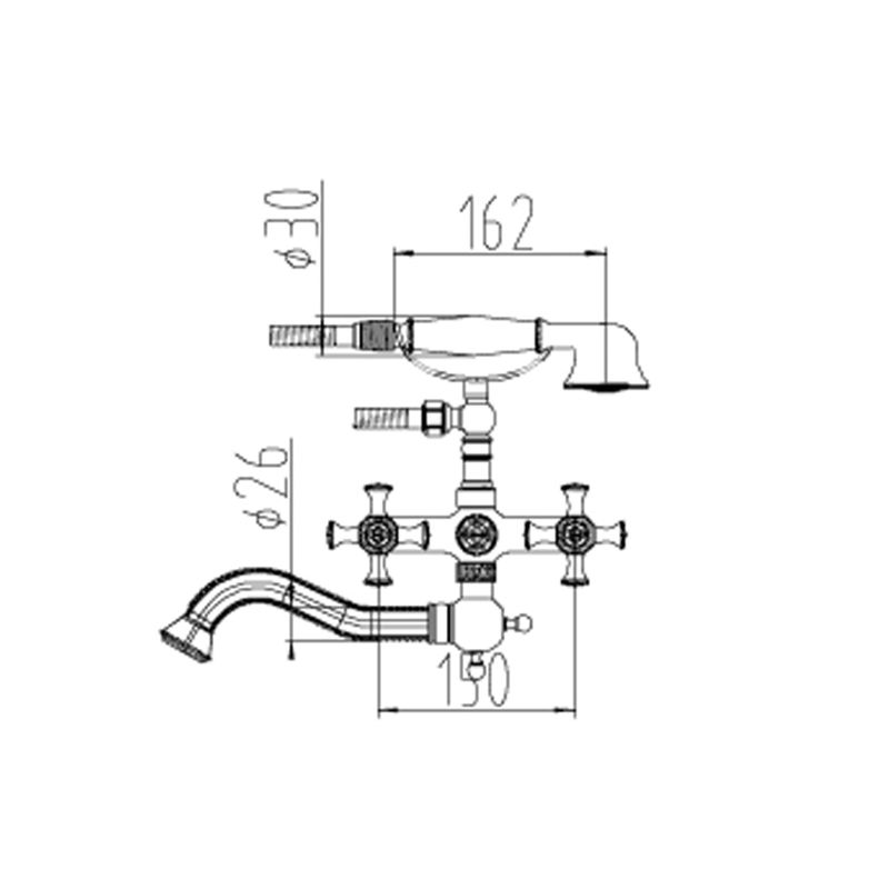 Смеситель для ванны ZorG Antic A 7000W-BR Бронза