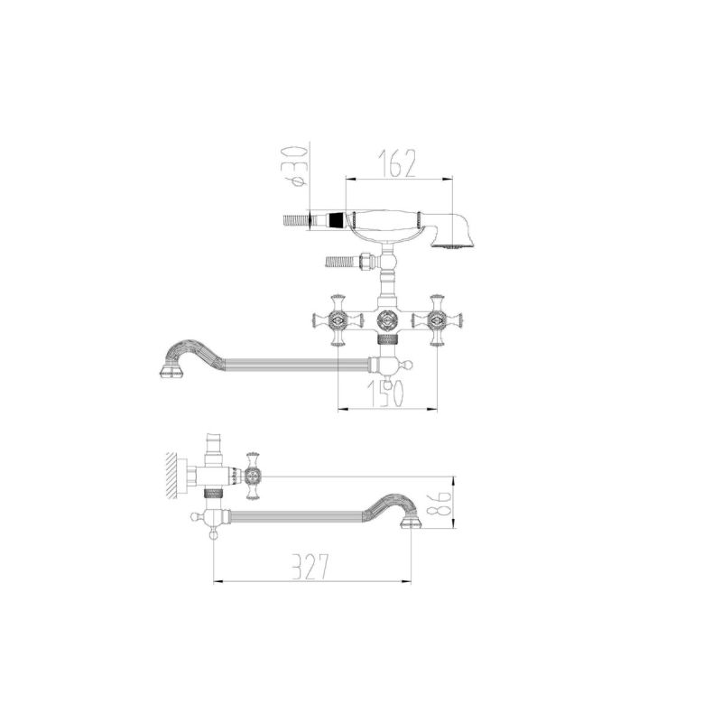 Смеситель ZorG Antic A 7001WDN-BR универсальный, бронза