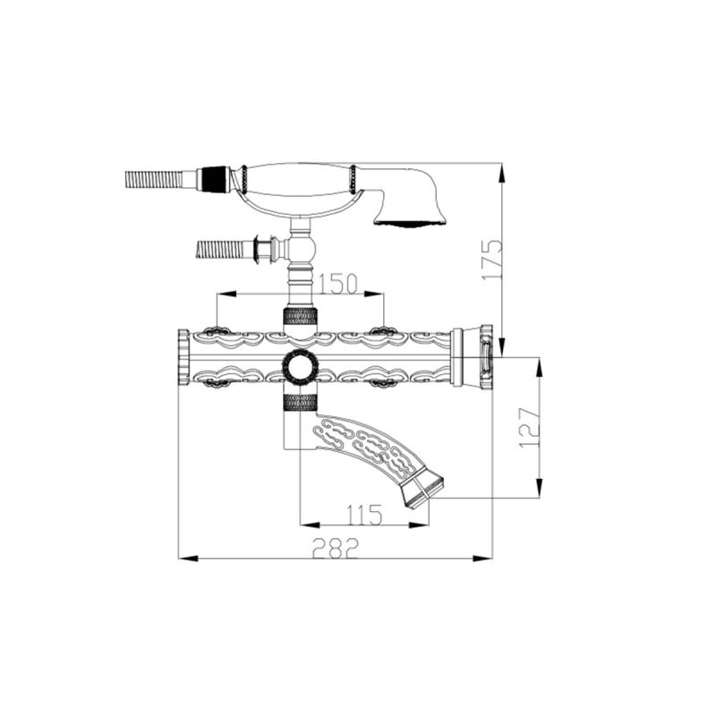 Смеситель ZorG Antic A 100W-SL для ванны с душем, серебро