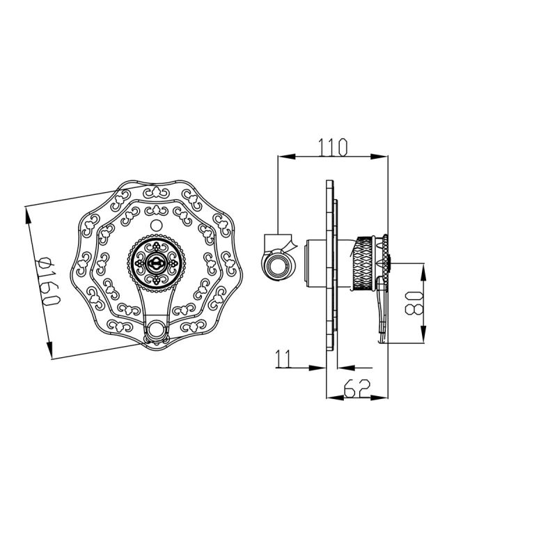 Смеситель ZorG Antic A 404DK-BR для душа с внутренней частью, бронза