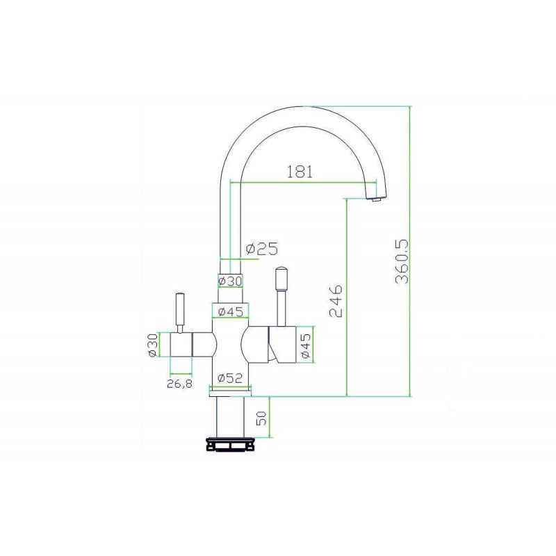 Смеситель для кухни ZorG Inox SZR-1339 Хром