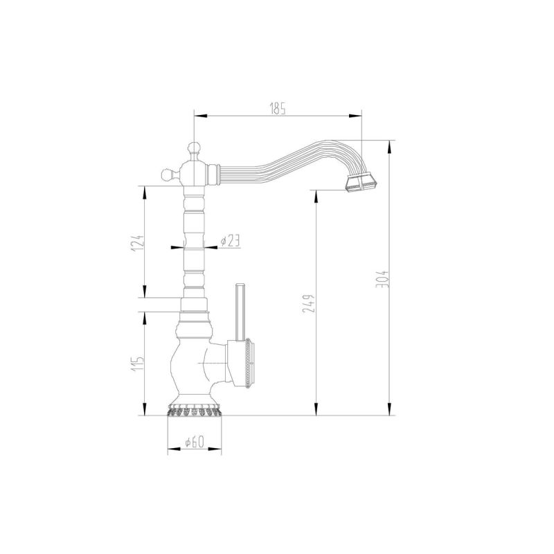Смеситель ZorG Antic A 305K-SL для кухонной мойки, серебро