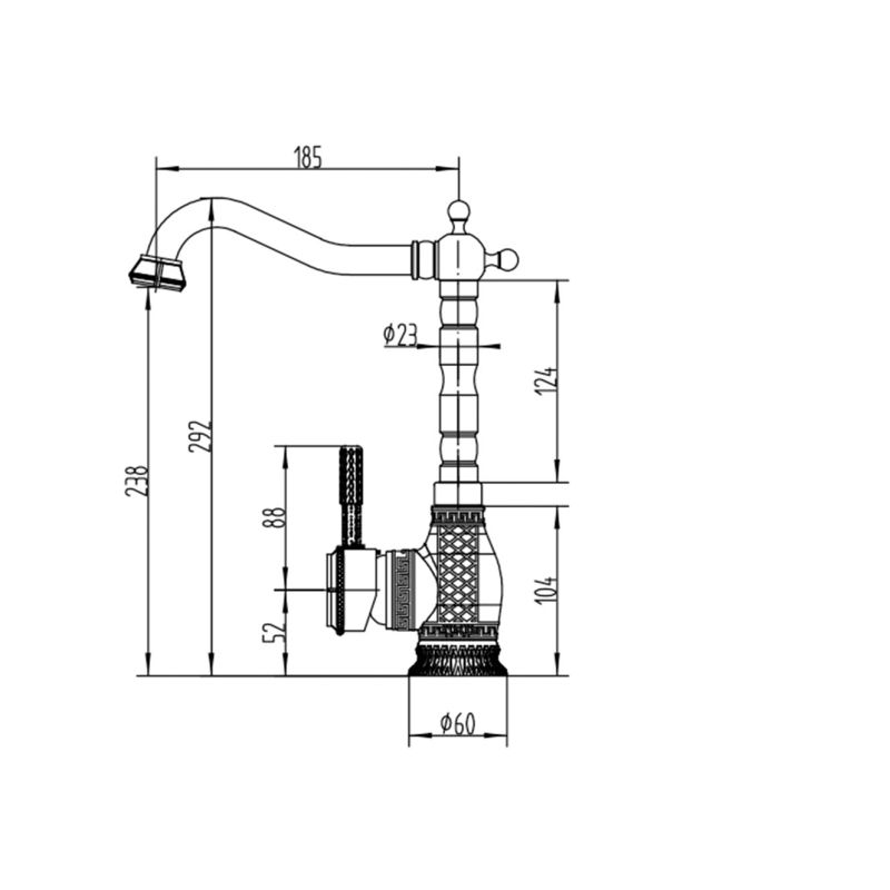 Смеситель ZorG Antic A 313K-BR для кухонной мойки, бронза