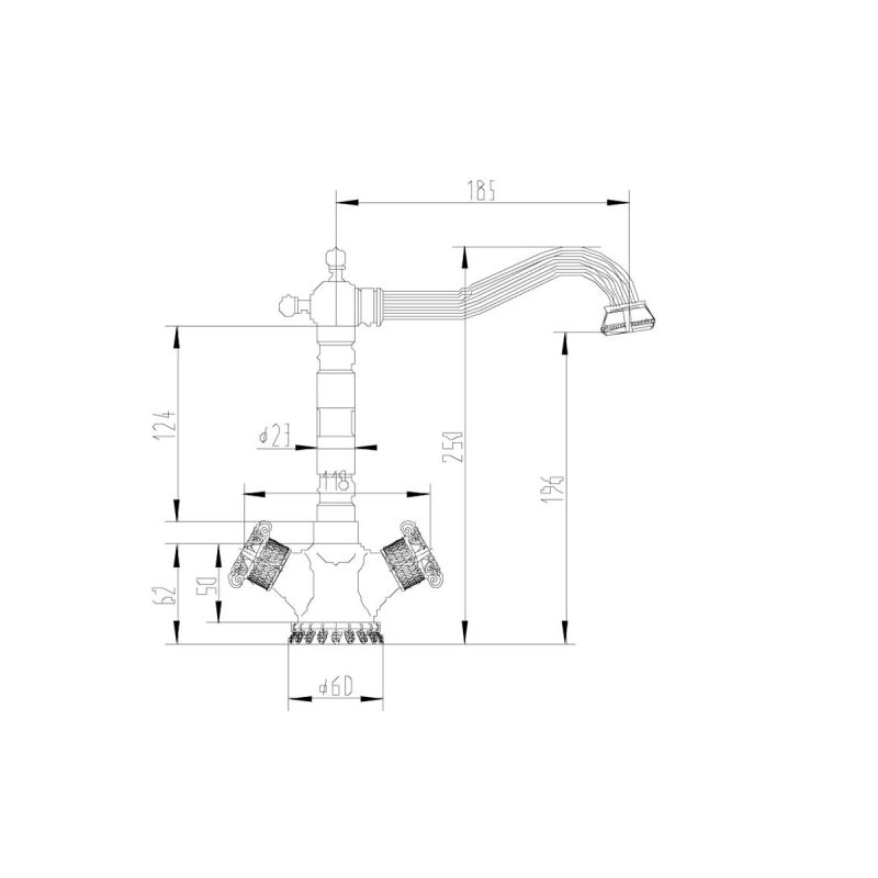 Смеситель ZorG Antic A 3005K-BR для кухонной мойки, бронза