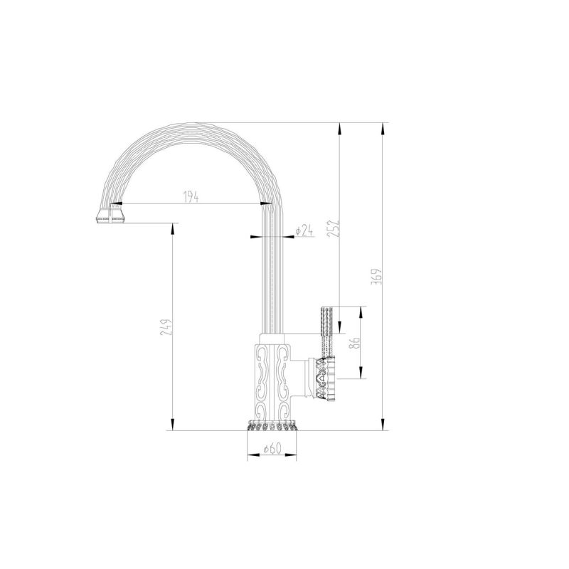 Смеситель ZorG Antic A 108K-BR для кухонной мойки, бронза