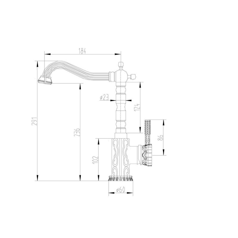 Смеситель ZorG Antic A 109K-BR для кухонной мойки, бронза