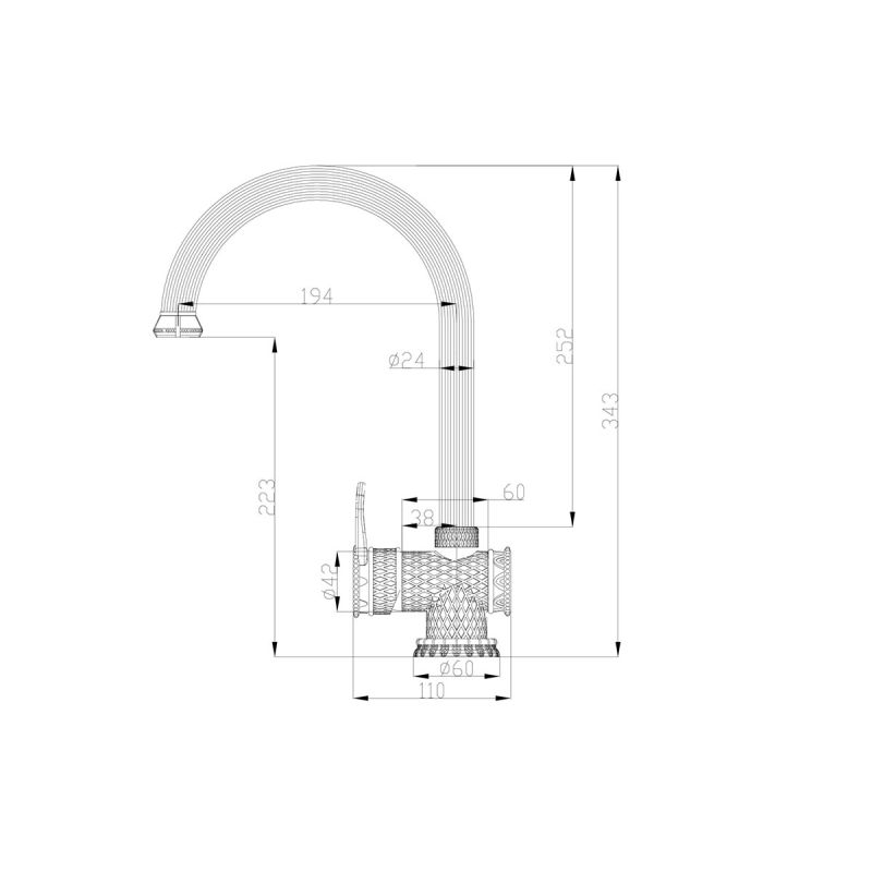 Смеситель ZorG Antic A 407K-BR для кухонной мойки, бронза