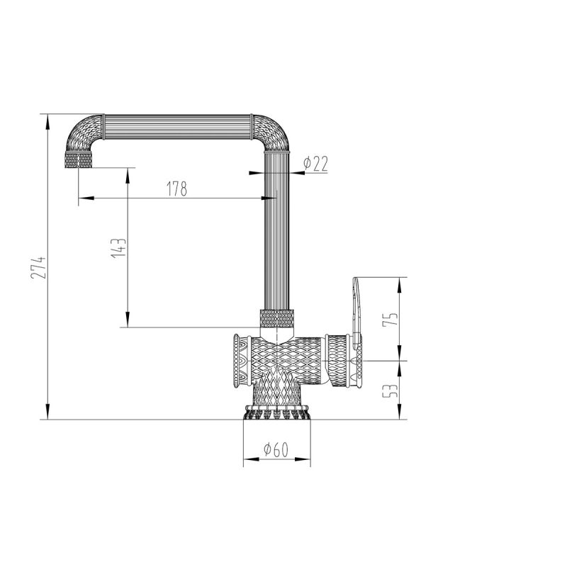 Смеситель ZorG Antic A 418 K-BR LOFT для кухонной мойки, бронза