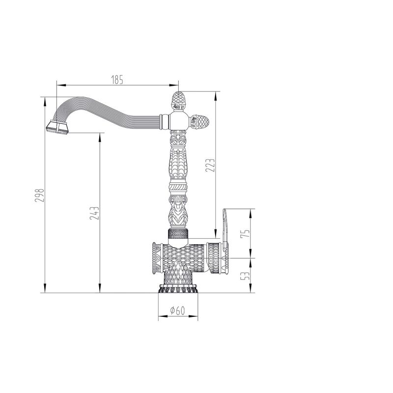 Смеситель ZorG Antic A 421 K-BR для кухонной мойки, бронза