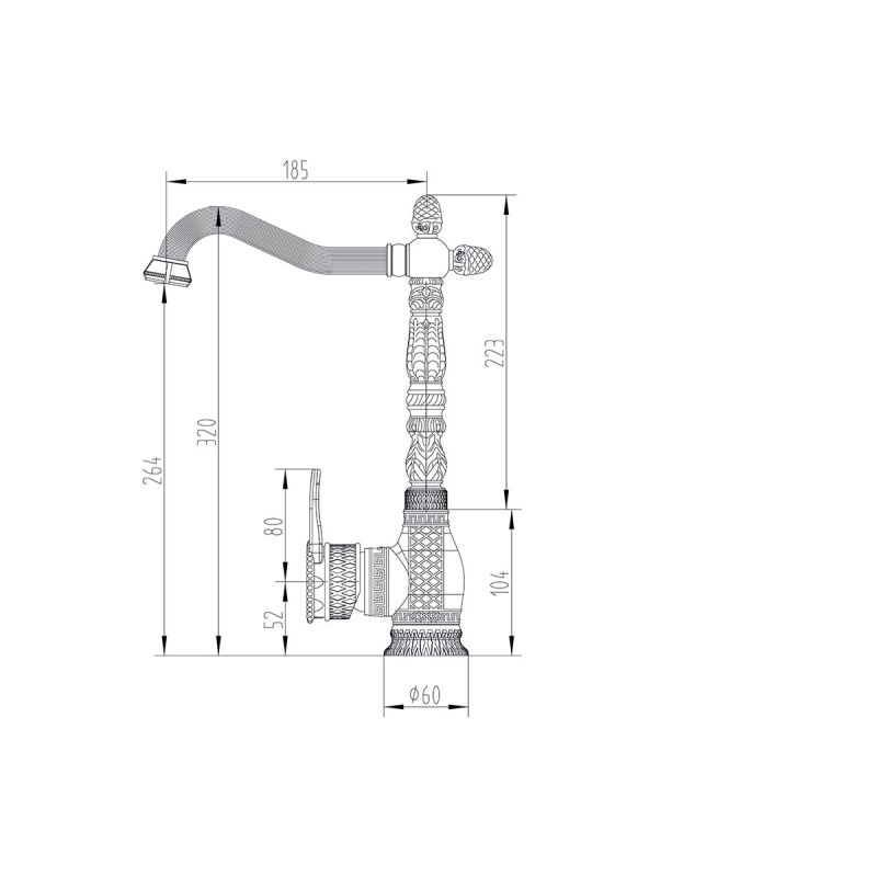 Смеситель ZorG Antic A 422 K-BR для кухонной мойки, бронза