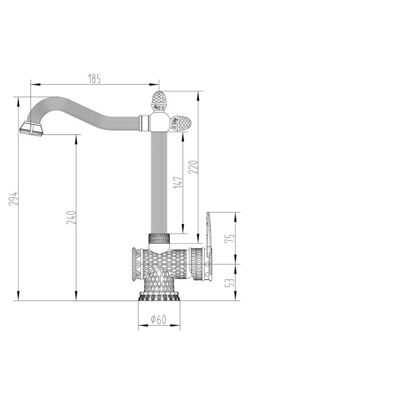 Смеситель ZorG Antic A 423 K-BR для кухонной мойки, бронза