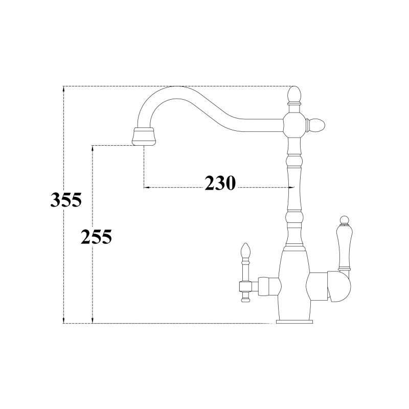 Смеситель ZorG Sanitary ZR 312 YF-33-BLACK для кухонной мойки, черный