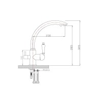 Смеситель ZorG Clean Water ZR 314 YF-33 SATIN для кухонной мойки, сталь
