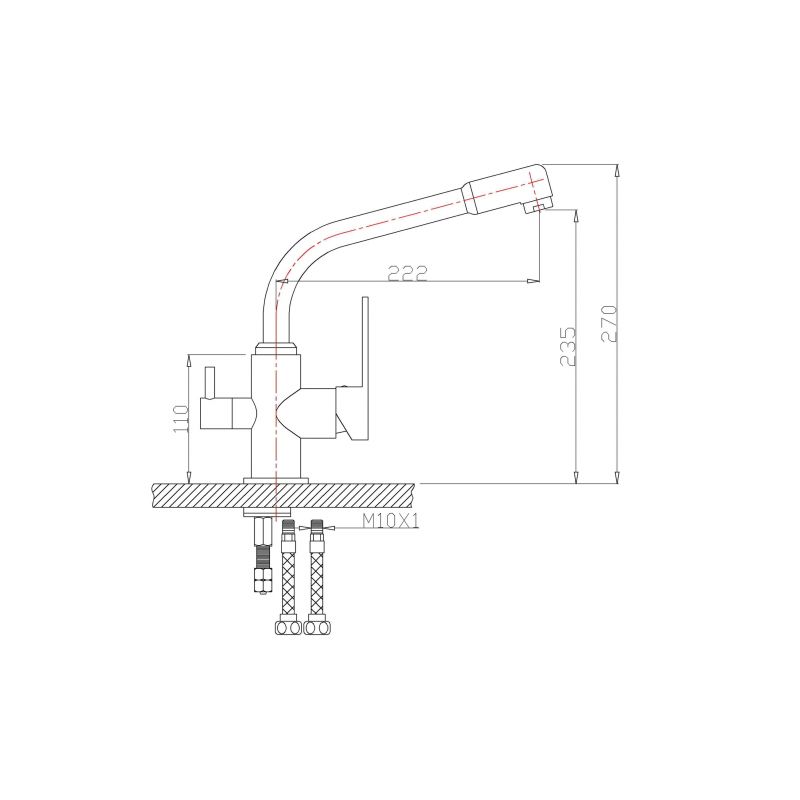 Смеситель ZorG Sanitary ZR 319 YF-33 для кухонной мойки, хром