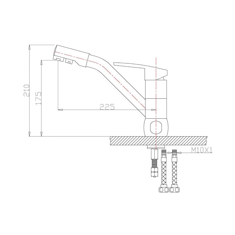 Смеситель ZorG Clean Water ZR 400 KF-12 КВАРЦ для кухонной мойки, кварц