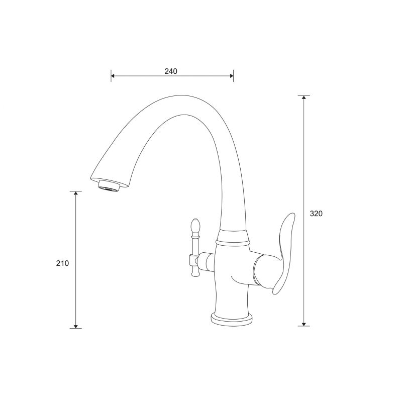 Смеситель ZorG Sanitary ZR 340 YF SATIN для кухонной мойки, сталь