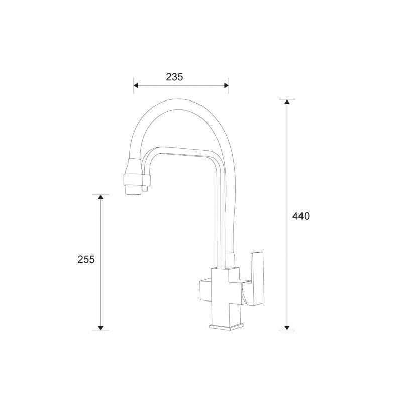 Смеситель ZorG Sanitary ZR 341-6 YF BLACK для кухонной мойки, черный