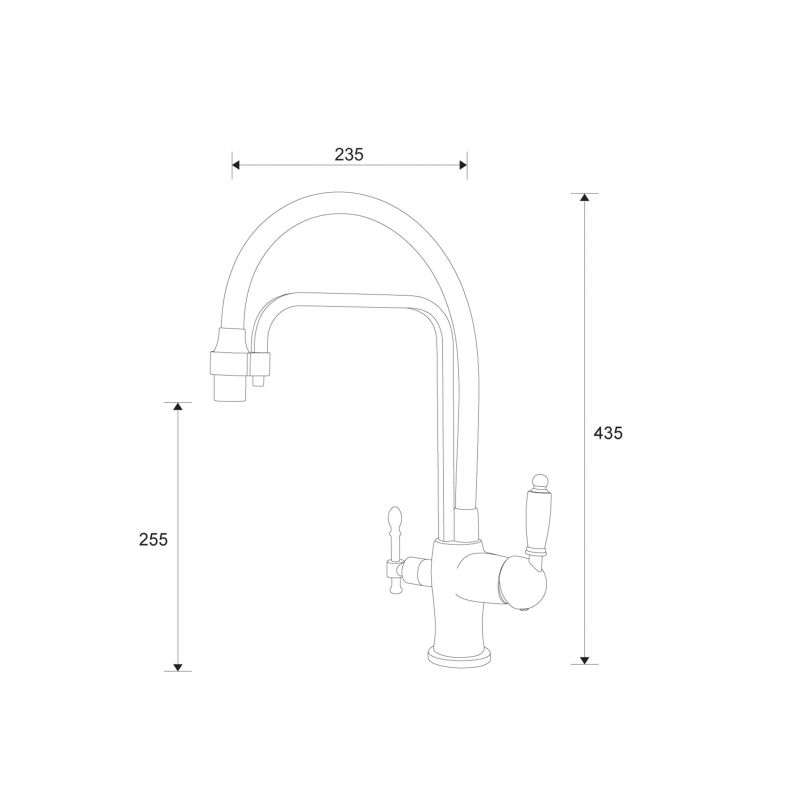 Смеситель ZorG Sanitary ZR 342-6 YF BLACK для кухонной мойки, черный