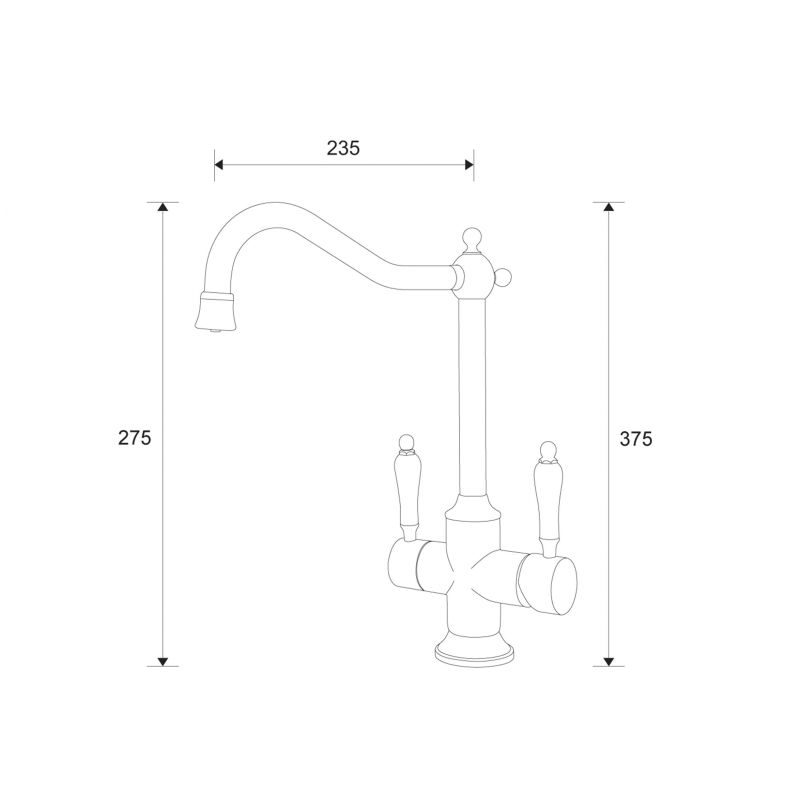 Смеситель ZorG Sanitary ZR 344 YF BR для кухонной мойки, бронза